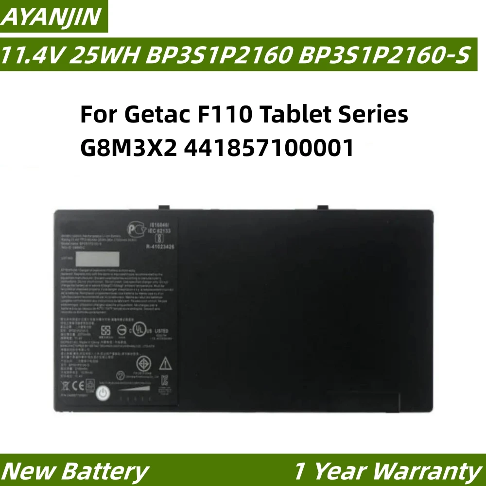 Batteria Per Laptop Muslimex Bp3S1P2160-S 11.4V 25Wh/2160Mah Per Tablet Getac F110 Serie G8M3X2 441857100001 P/N:24285710000
