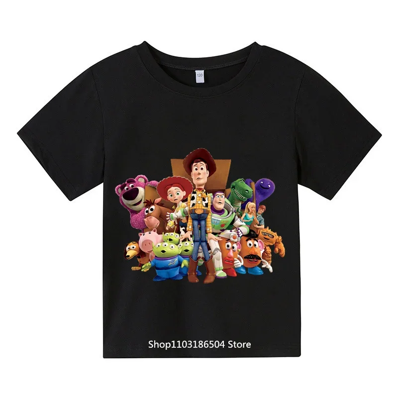 2024 Kids Wear Cute Toy Story Kids Wear Boys Girls Student Sweatshirts Short sleeved Summer outdoors ages 4-14 6