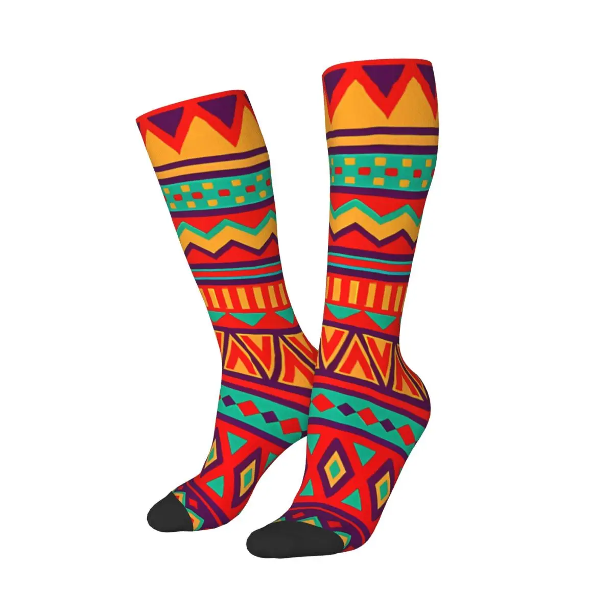 

Tribal Ethnic African Pattern Orange Yellow MORROCAN ART Kawaii Socks Hiking Cartoon Pattern Socks Adult Child