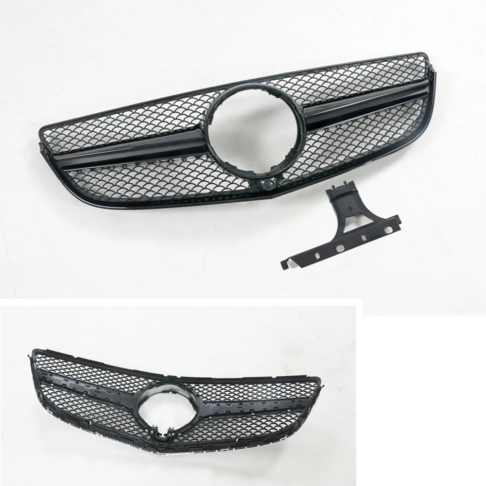 

AMG Style Front Grille For Mercedes Benz W207 C207 E Class Coupe 2014-2017 Black/Silver Car Upper Bumper Hood Mesh Grill Grid