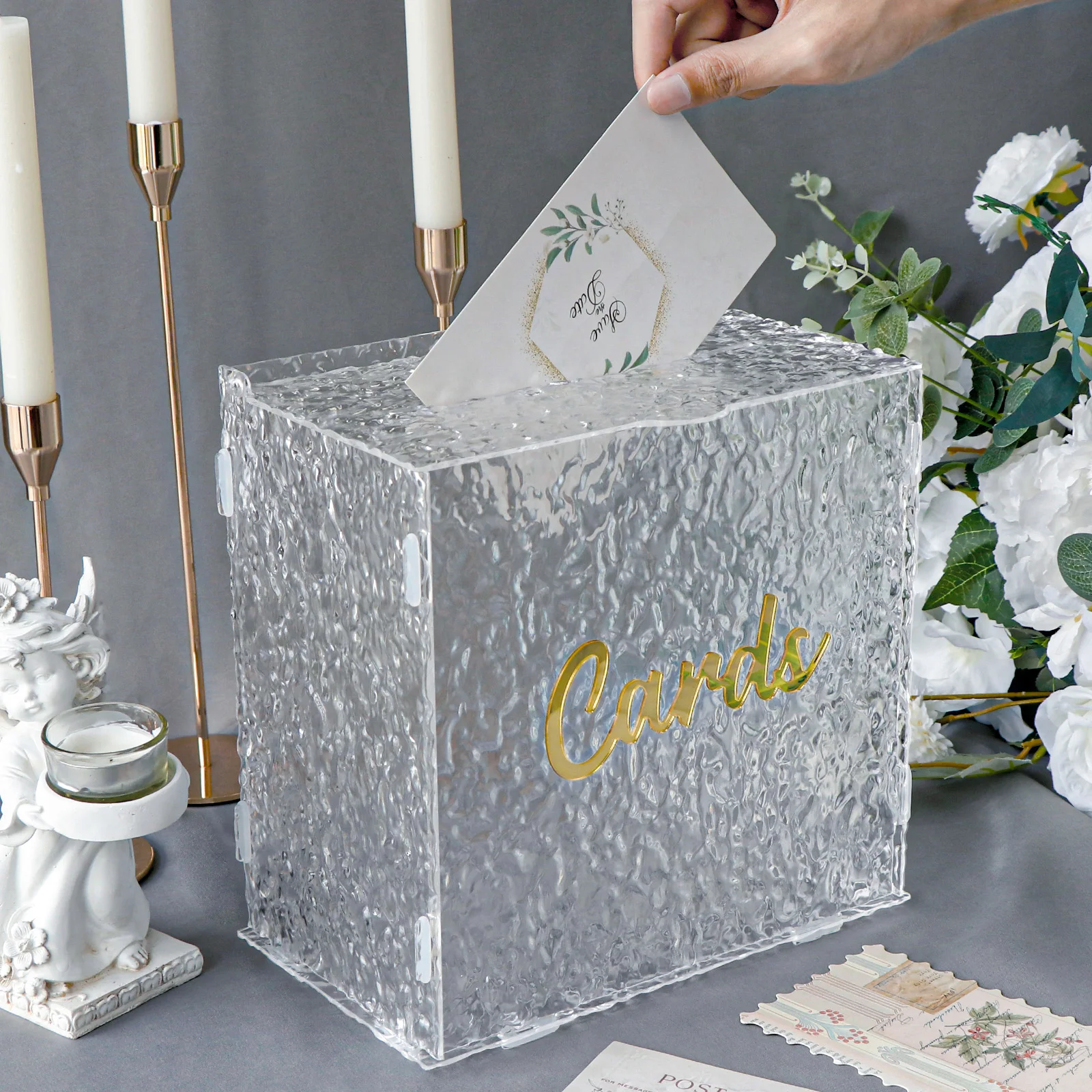 Acrylic Wedding Card Box Water Ripple Gift Card Envelope Money