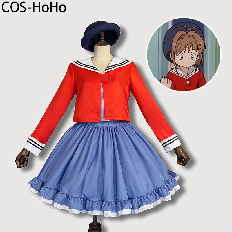 

COS-HoHo Cardcaptor Sakura Kinomoto Sakura Palgantong Red Blue Daily Wear Lovely Cosplay Costume Halloween Party Outfit Women