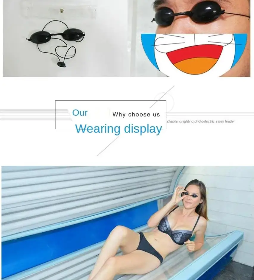 Sunnies Flexible Tanning Bed Goggles Sunnies UV Eye Protection Eyepatch Soft Eye Mask Goggles Protect Eyes 2 Pack FDA Compliant