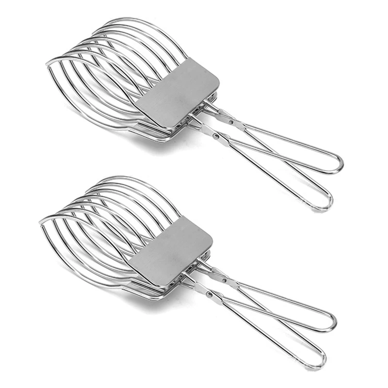 

2 PCS Stainless Steel Slice Clip Meat Clip Bread Clip Vegetable Fruit Cutting Pliers