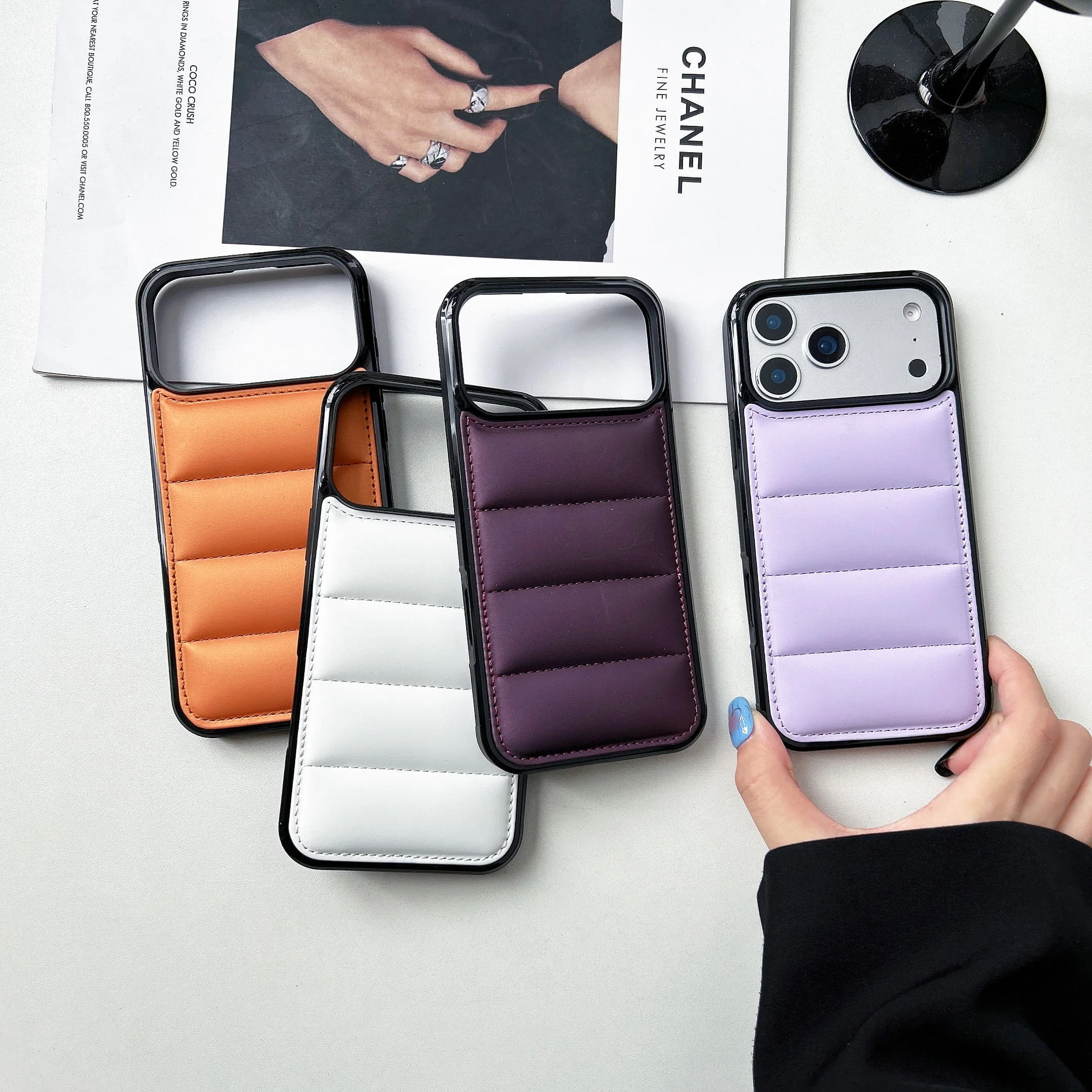 3D Puffer Winter Soft Touch Phone Case - Cotton Filled Cover Shell