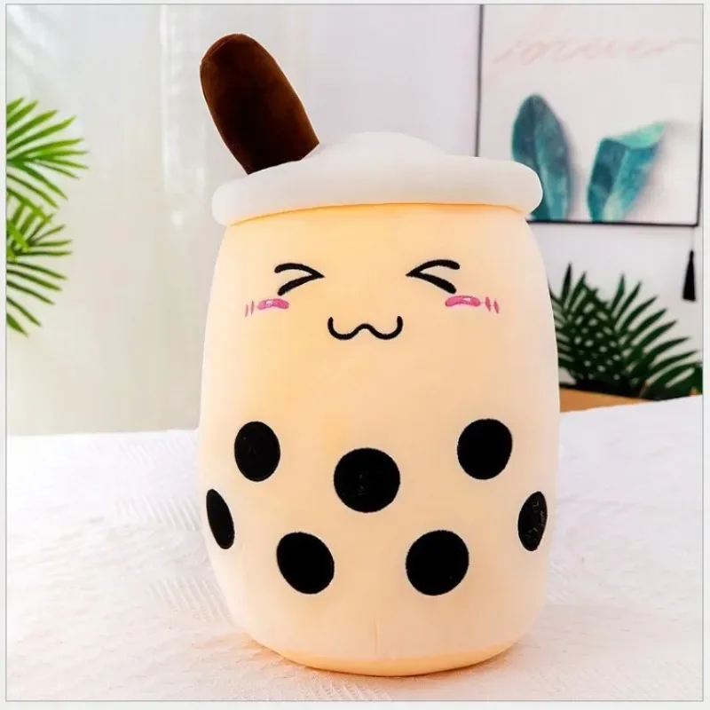 

24CM Real-life Bubble Tea Plush Toy Boba Milk Tea Plushie Toy Soft Stuffed Hug Pillow Balls Bubo Tea Cup Cushion Gift Girl