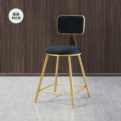 Velour Fabric Dining Chair Luxury Shower Camping Kitchen High Bar Chair High Kitchen Stool Cadeiras De Jantar Designer Furniture 45cm