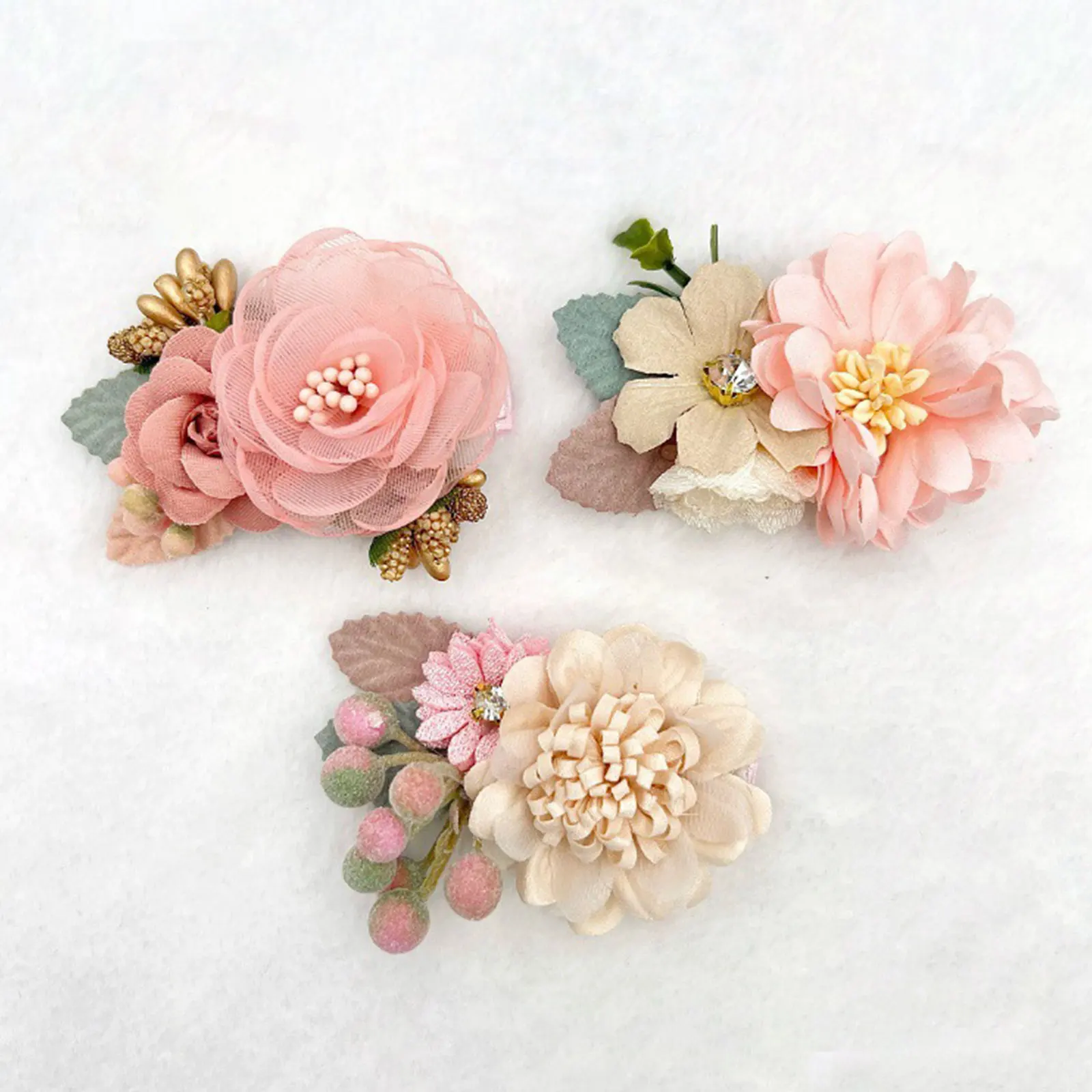 

EWODOS Baby Kids Girl Flower Hair Clips Kids Headwear Cute Rose Hair Clips Barrettes Fully Lined Hair Accessories for Party