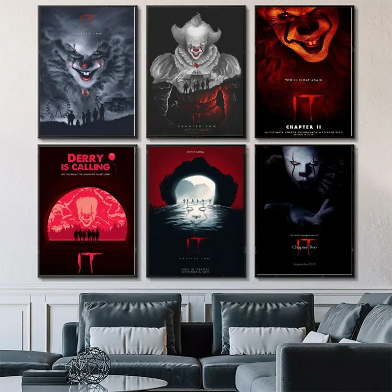 Stephen King S It P-Pennywise Vintage Poster Sticky Vintage Room Home Bar Cafe Decor Kawaii Room Decor