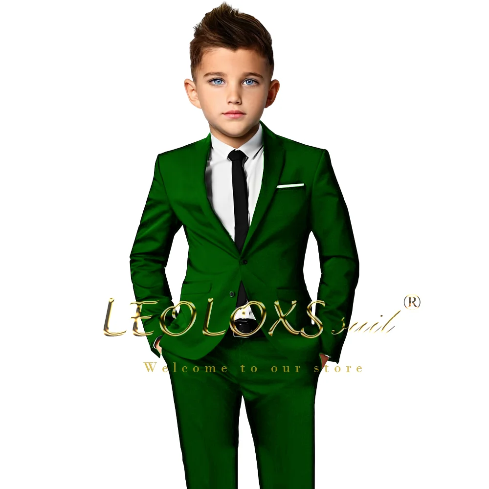 Black Classic Boys 2 Piece Tuxedo Set - Suit Suit for Young Gentlemen, (Coat + Pants) Customized Suit