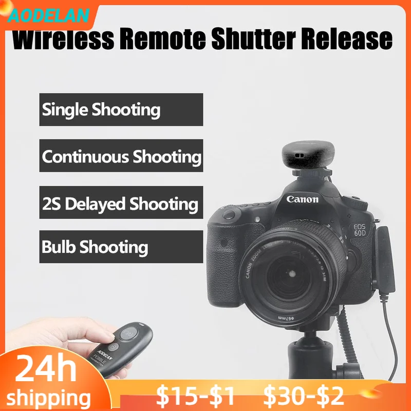Professional 60M Wireless Camera Shutter Release Remote Control For Auto-focus, Single, continuous, delay, bulb shooting