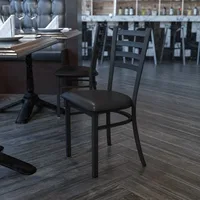 Series Ladder Back Metal Dining Chair for Restaurants, 2