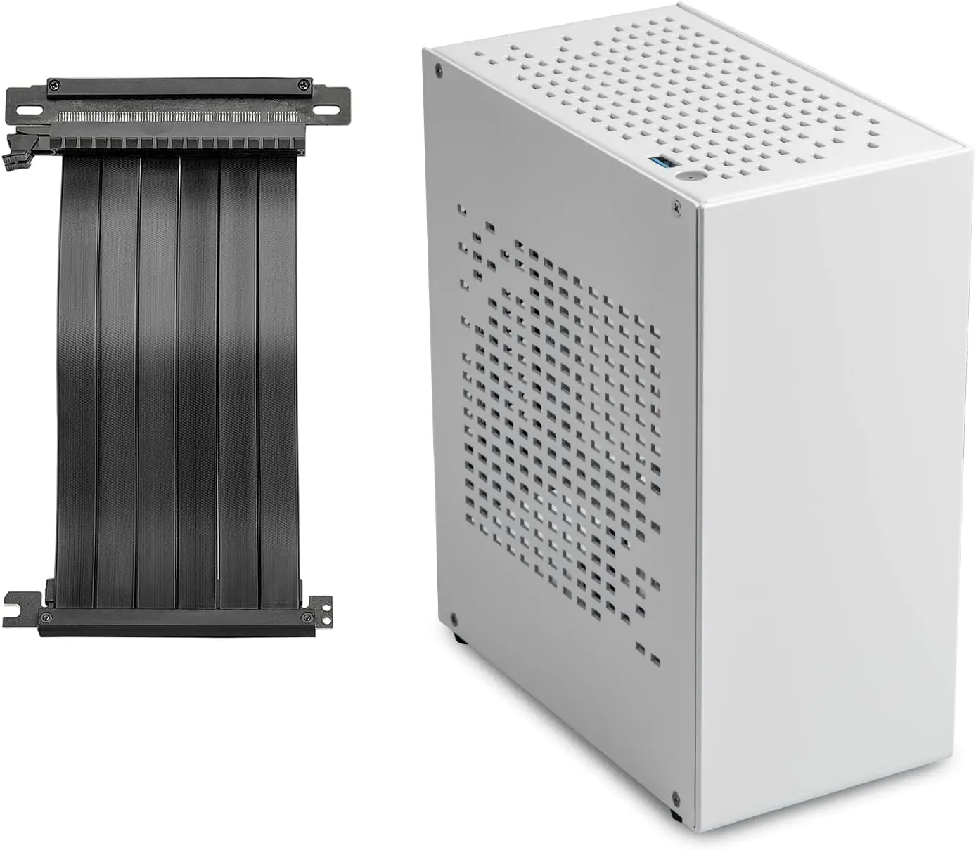 Aluminum Game Mini ITX Case with 3.0 PCIe Riser Mini PC Case SFF Small Form Factor PC Case TTX Computer Gaming Supports GPU