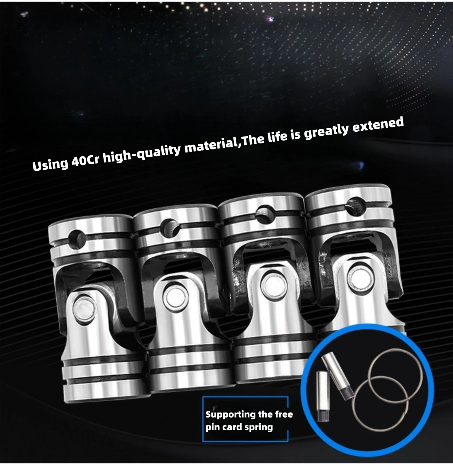 Description Picture 3 of itemCross-cross universal joint coupling Double Section, Pin Hole Type Boat Car Shaft Coupler Motor Connector