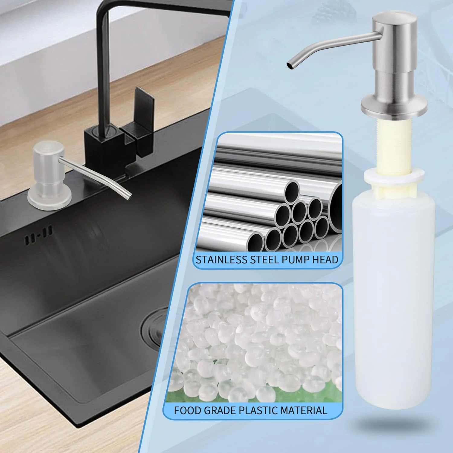 Description Picture 3 of itemSoap Dispenser for Kitchen Sink, Built in Kichen Sink Soap Dispenser, Extension Tube Kit Or Bottle