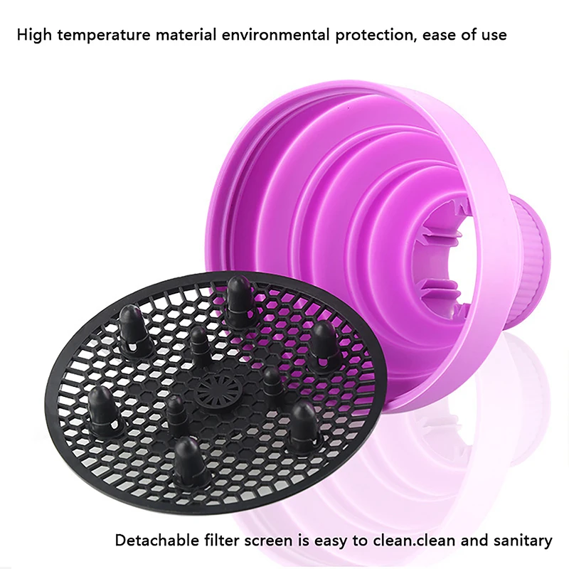 Diffusore universale in silicone per capelli ricci, per capelli colorati, adatto per strumenti per lo styling dei capelli da 4-5 cm._voghion.com