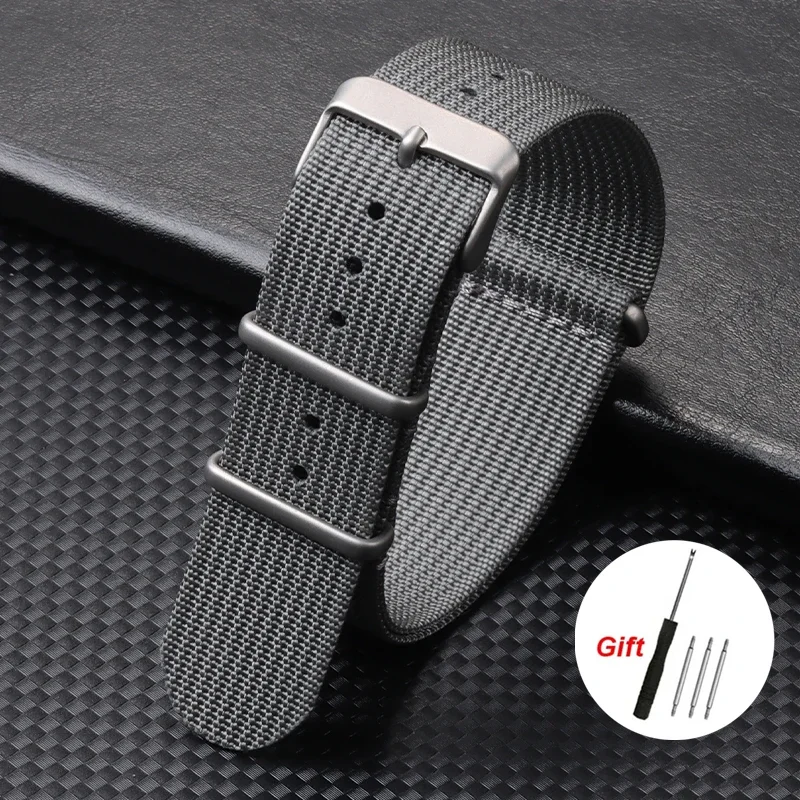Men's Military Sport Ribbed Nylon Watch Strap - Braided Fabric Band Accessories