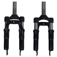 14 Inch Folding Bike Fork Travel Suspension Fork 390x82mm Quick Release Oil Spring Fork Disc Brake Bicycle Parts Black Accessory 1