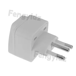 Universal Type N Travel Plug Adapter for Brazil, 3 - Prong Grounded Wall Plug (White)