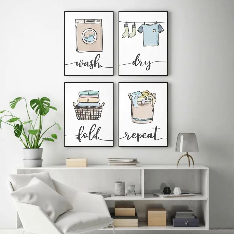

Laundry room Poster Nordic Art Print Quote Canvas Painting Modern Wall Picture Utility Room Decor