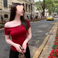 Pure Color Shoulder Bared Short Sleeve T Shirt for Women Summer Versatile Spicy Girl Design Sense Direct Sale Ladies Top