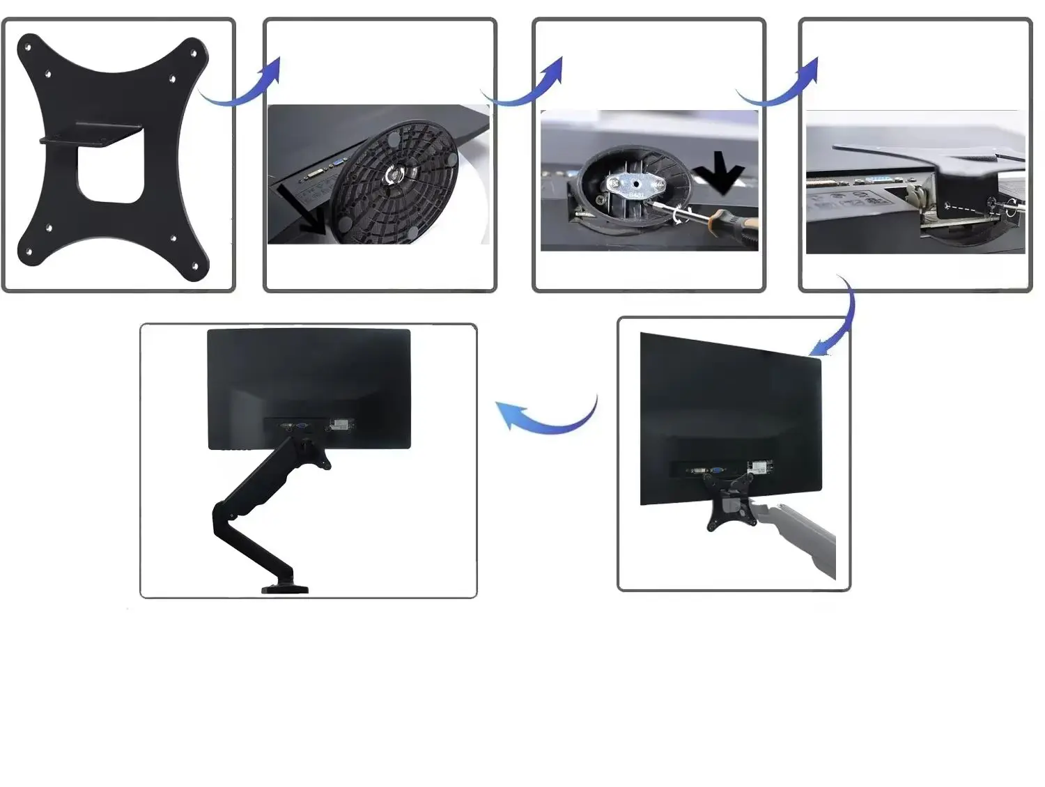 ACER 20인치 22인치 23인치 모니터 G206HQL G236HL S200HL S220HQL S230HL 75x75100x100용 새 VESA 어댑터 벽걸이 브래킷