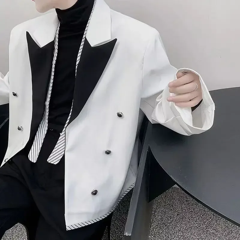 thumbnail image 1 of Chaqueta de talla grande para hombre, trajes y blazers de talla grande para hombre, abrigos de fiesta de un solo pecho, ropa de moda de primavera 2024, ropa masculina, 1 of 4