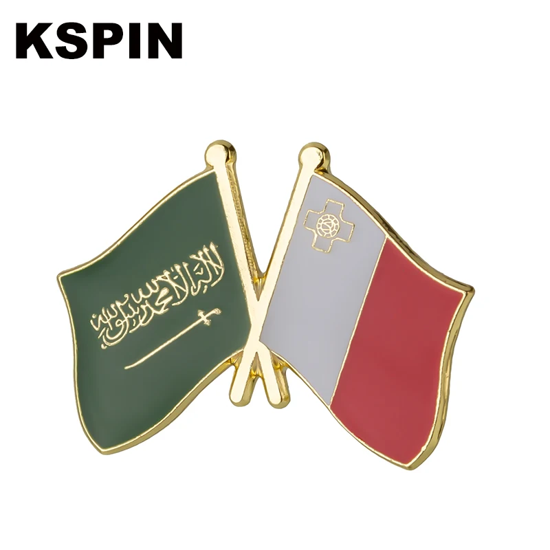 Saudi Arabia & Malta Friendship Lapel Pin Flag badge Brooch Pins Badges 3pcs a lot AliExpress