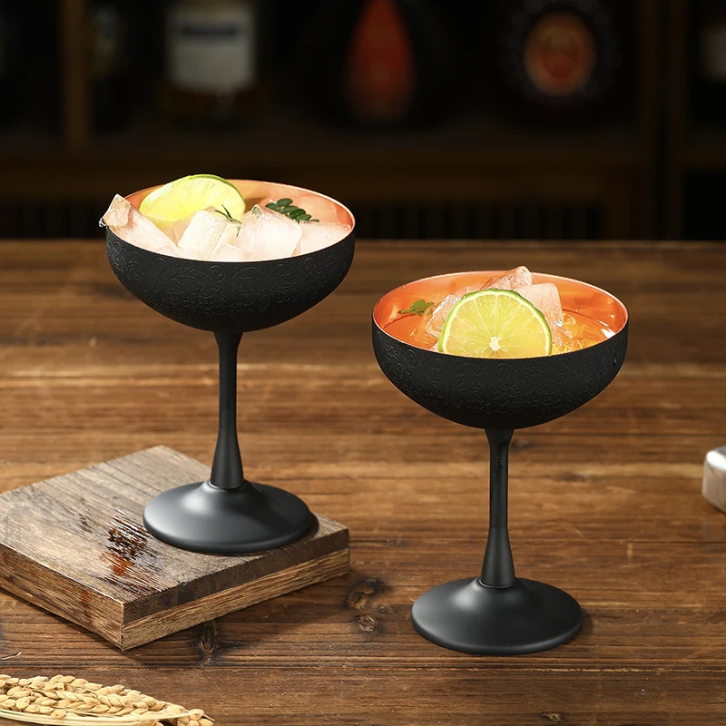 Stainless Steel Martini Cocktail Glasses