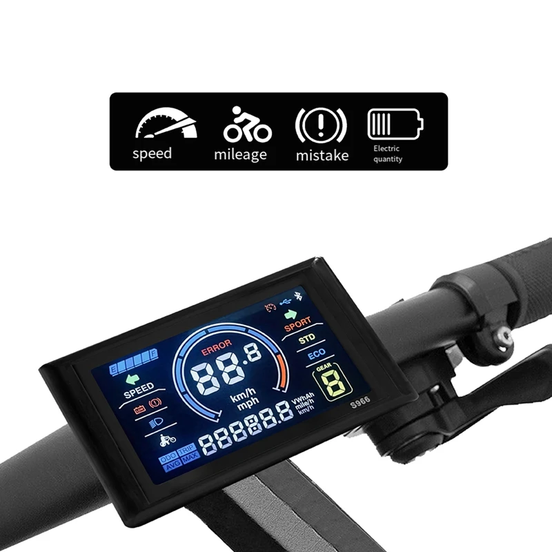 24-72V E-Bike LCD-S966 Colorful Display Control Panel NFC Function Electric Bicycle Accessories