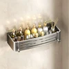 Aluminum Bathroom Shelves Wall Towel Rack Mounted Shower Caddy With No Drilling Design For Toiletries And Bathroom Accessories 3