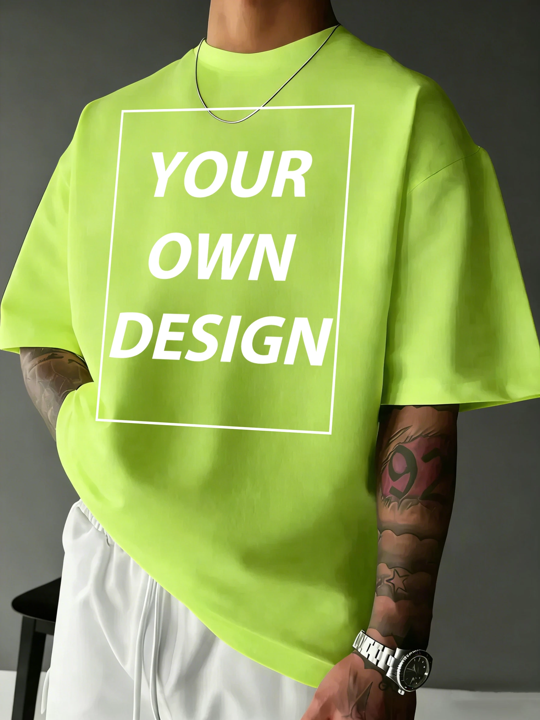 Personalisiertes, individuell bedrucktes Sommer-T-Shirt aus Baumwolle, bequemes Basic-Mode-Kurzarm-Street-Sport-T-Shirt, lockeres, atmungsaktives Oberteil – Detail 26