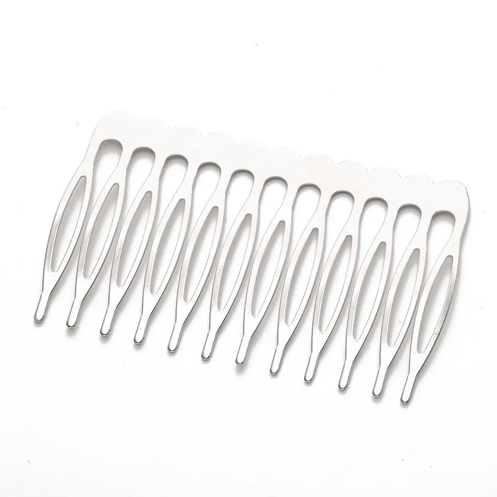 10 Stück Haarseitenkämme Clip Metalldraht für DIY Hochzeit Brautschleier Frauen Mädchen Dekorativer Brötchenhalter Schmuckherstellung Zubehör – Detail 7