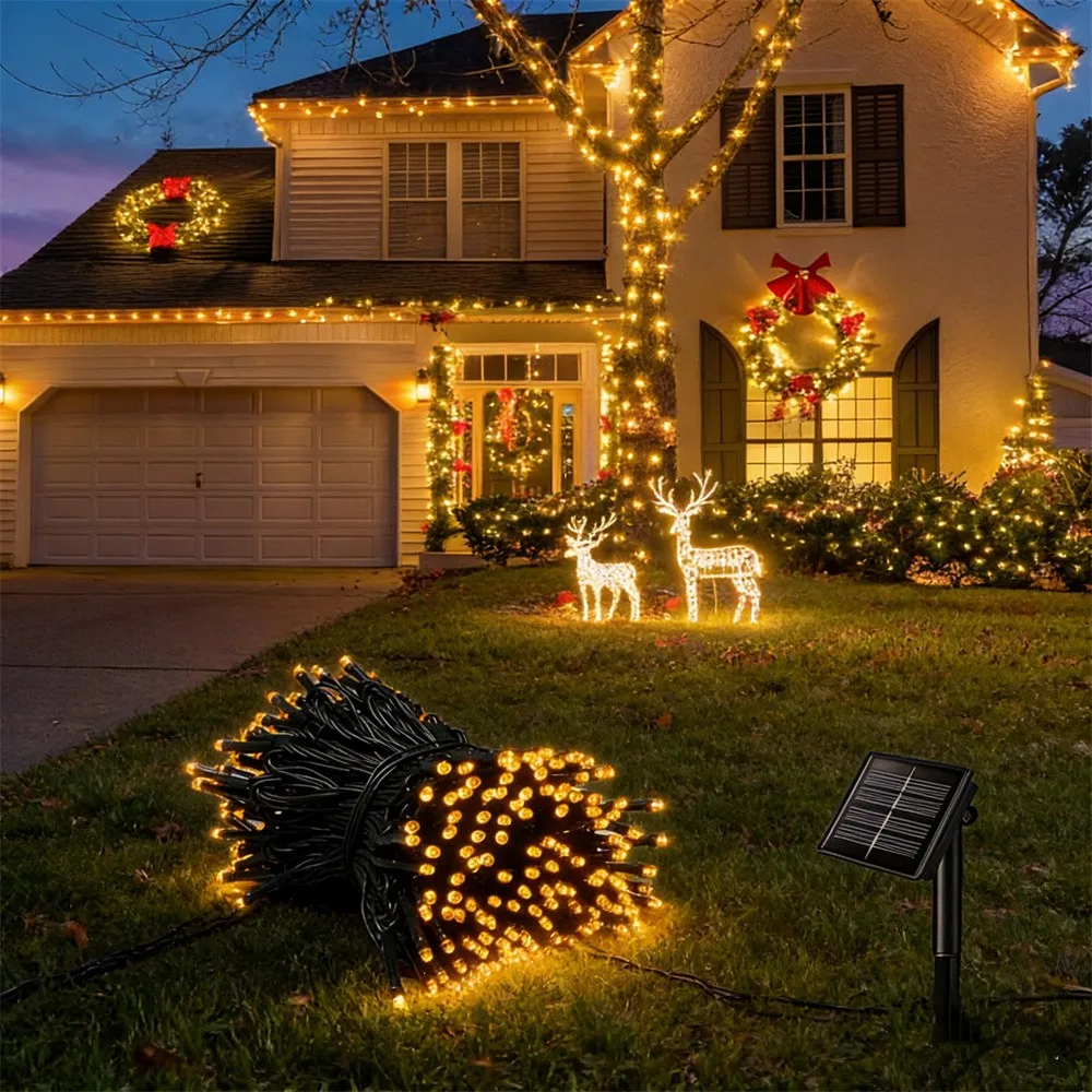 Solar-Powered Outdoor LED Fairy Lights – 8-Mode Waterproof Decorative Lighting
