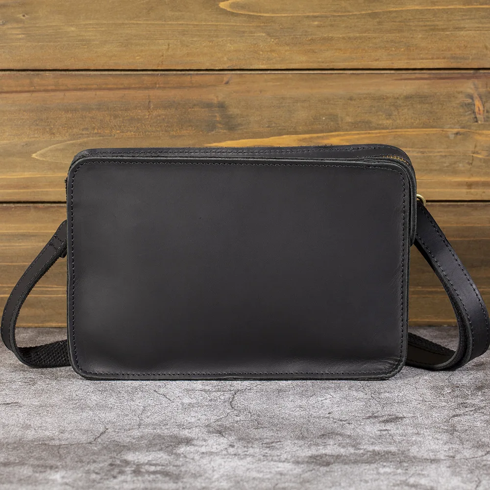Vintage Leather Crossbody Shoulder Bag for Men