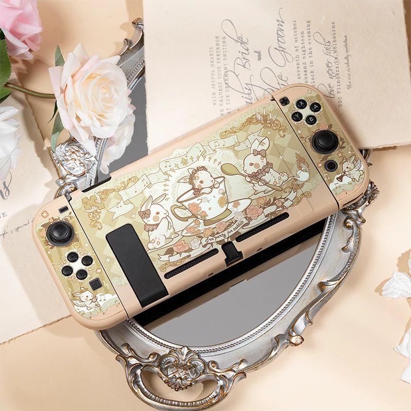 Chá de coelho nintendo switch capa protetora