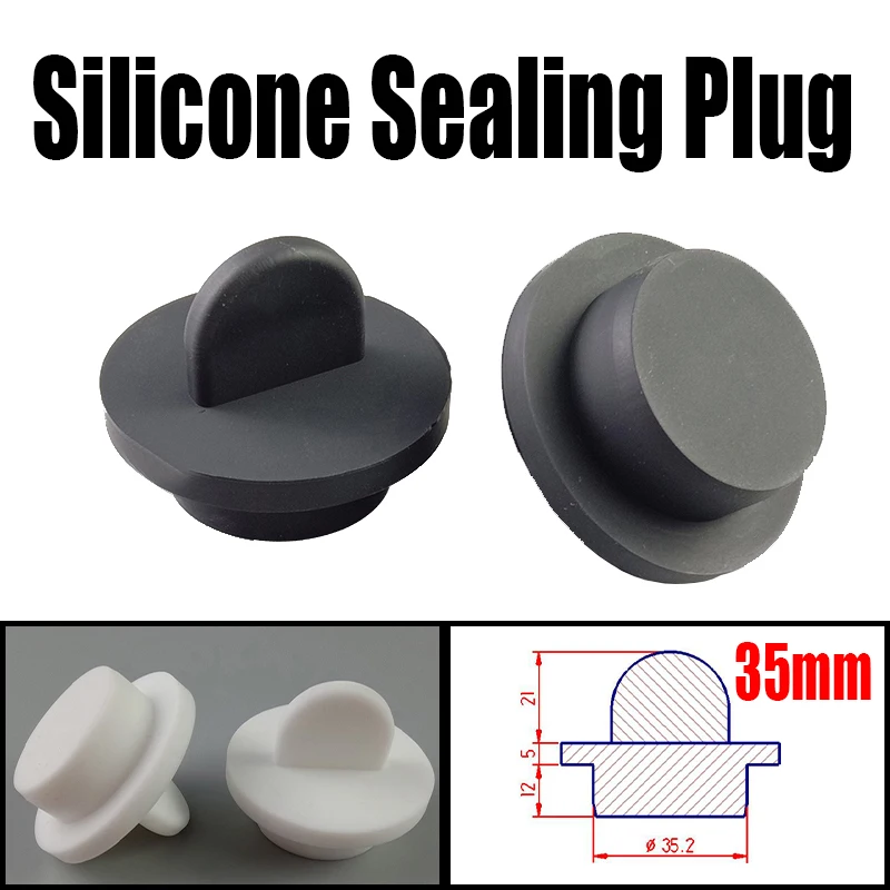 

1PCS 35mm Silicone Rubber Hole Plug With Handle Rubber Stopper Sealing Plug Waterproof Seal Stopper High Temperature Resistance