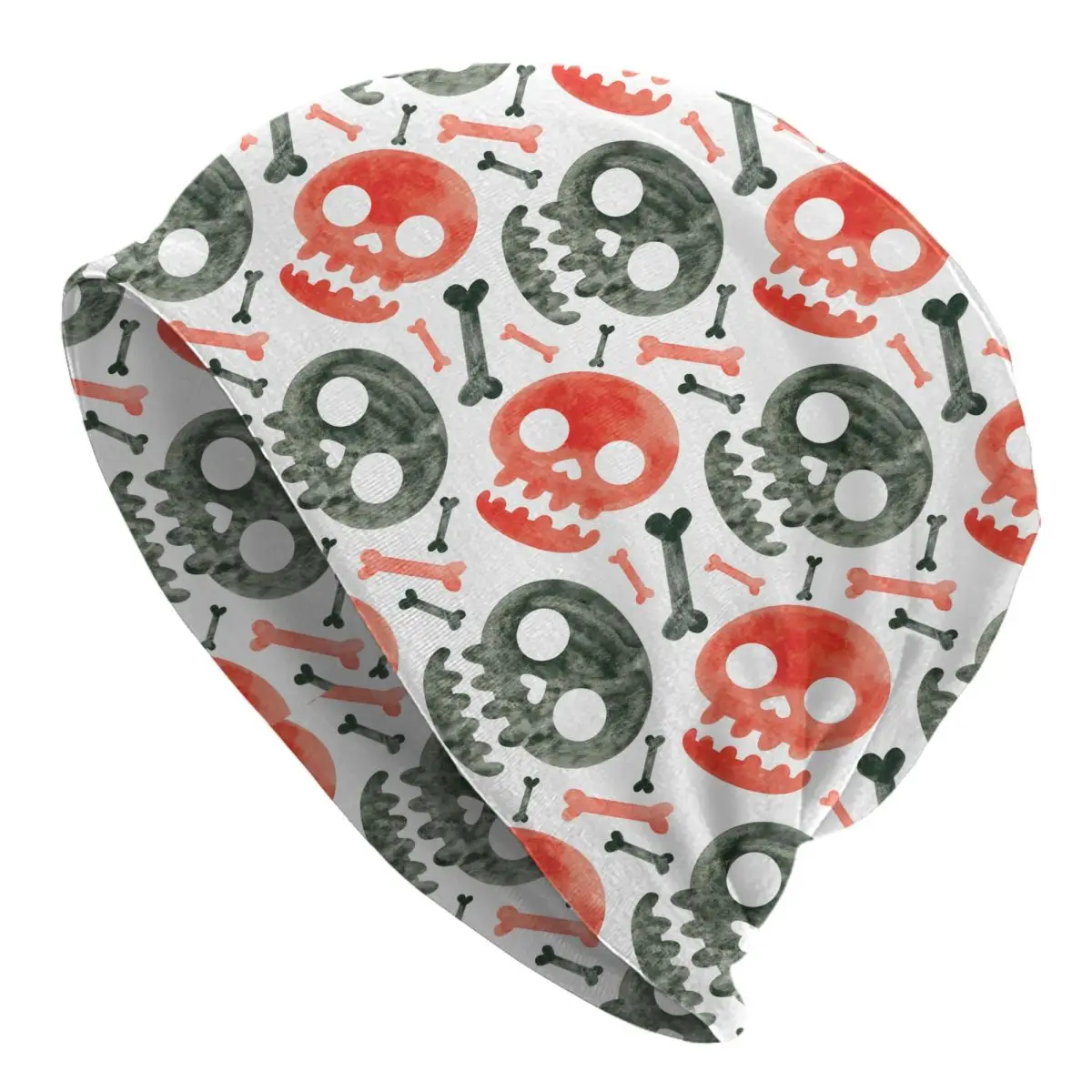 

Halloween Red Black Bones Spooky Outdoor Beanie Caps Terror Skull Skullies Beanies Ski Caps Bonnet Homme Hats