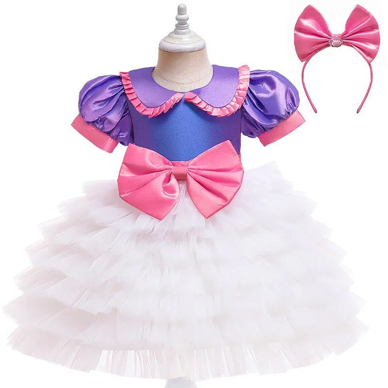 

Kids Dresses for Girls Puff Sleeve Laser Cake Mesh Dress Baby Girls Birthday Party Princess Dress Toddler Girl Christmas Dresses