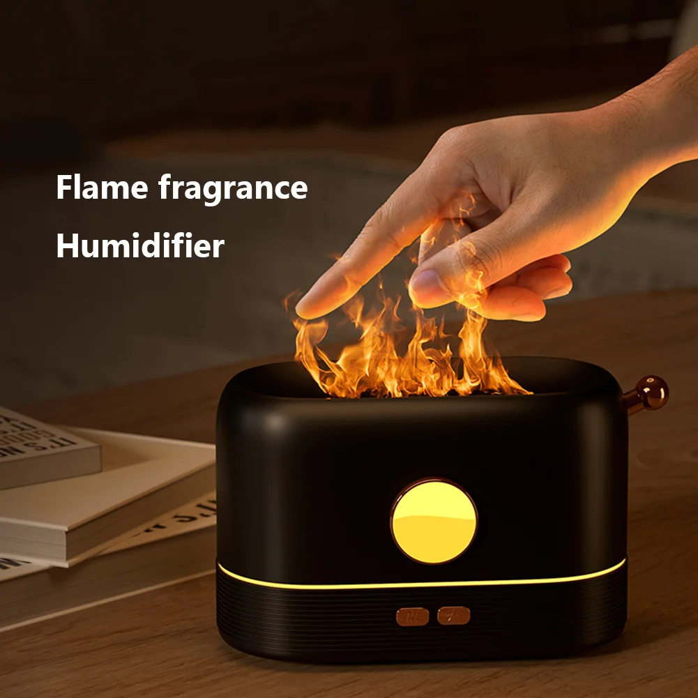 250ml Flame Effect Air Humidifier 1/3/5H USB Smart Timing LED Electric