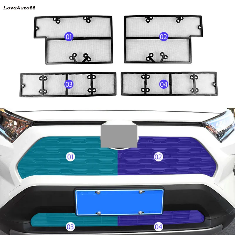 

Car Insect Screening Mesh Front Grille Insert Net Front Insect Screening Mesh Net Grille For Toyota RAV4 RAV-4 2019 2020 2021
