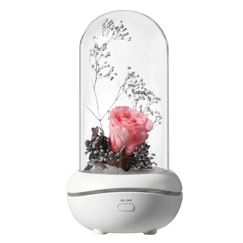 

Aroma Diffuser Mini 2022 Mute Fragrance Essential Oil Battery Night Light Eternal Flower Ultrasonic Aromatherapy Diffuser