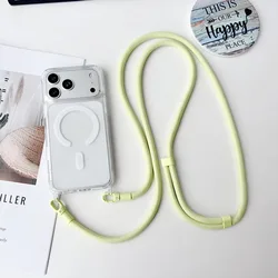 Magnetic Clear Crossbody Lanyard Strap Case - iPhone 11 (Mocha green)