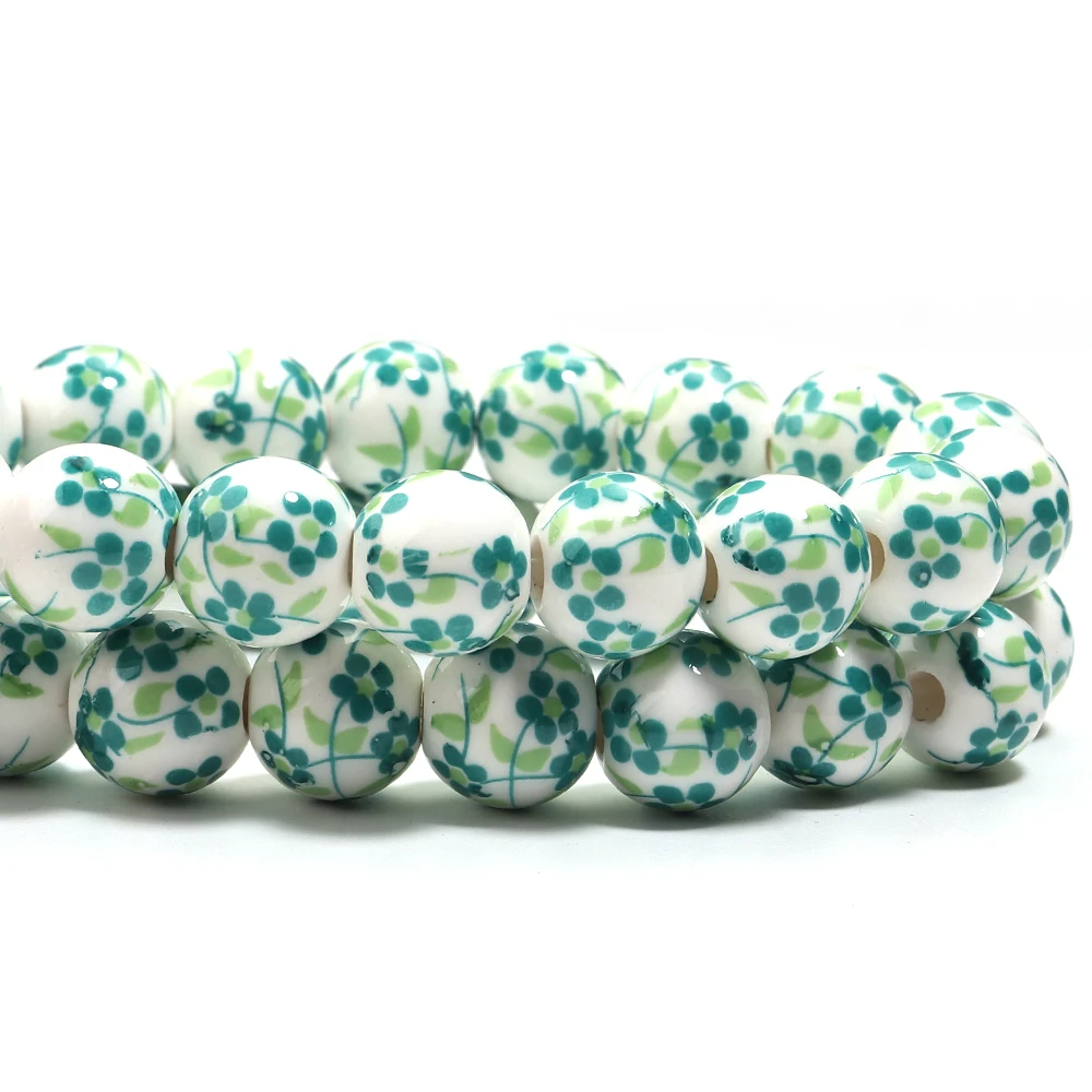 28–60 Stück/Strang 6, 8, 10, 12 mm kleine Blumen-Keramikperlen für Schmuckherstellung, Perlen im chinesischen Stil, lose Distanzperlen, DIY-Armband – Detail 4