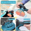 21V Cordless Car Polisher 6 Gears Electric Auto Polishing Machine Multifunction Metal Waxing Wood Sanding Rust Removal Tool 6