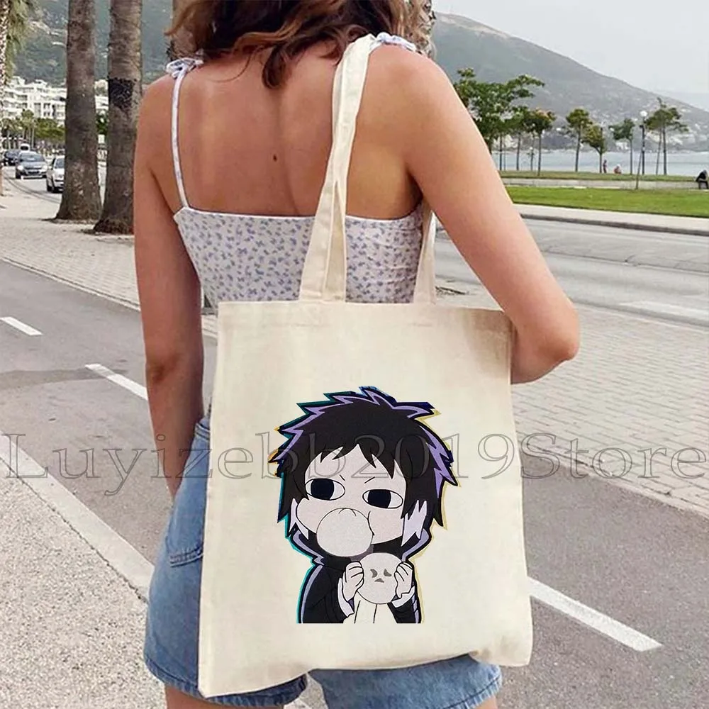 Japan Anime Bungou Stray Dogs Canvas Shoulder Tote Bag Chuuya Nakahara Osamu Dazai Cute Handbags Casual Shopping Girls Handbag