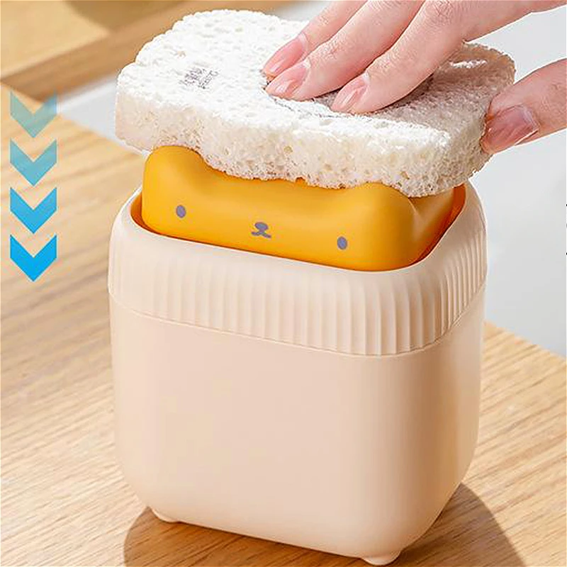 Automatic Soap Dispenser Bottles Cartoon Little Cat Detergent Liquid Kitchen Dish Soap Dispenser Kitchen Sponge Manual Pump