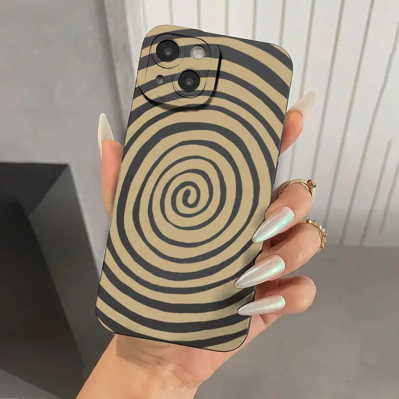 Swirl Circle Pattern Silicone Matte Soft Phone Case