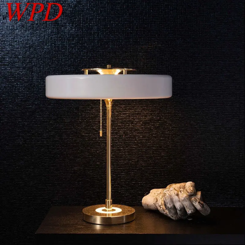 

WPD Modern Table Lamp LED Vintage Creative Simple White Bedside Desk Light for Home Living Room Bedroom Decor