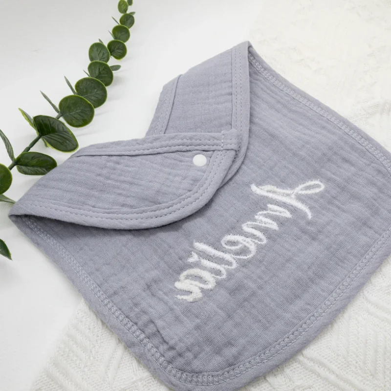 Personalized Embroidered Bib, Customized Baby Embroidered Name, Baby Baptism Gift, Birthday Gift, saliva bib 2